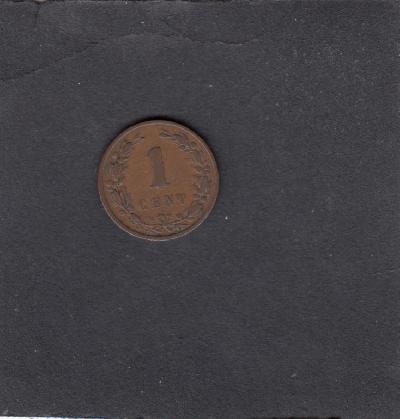 Beschrijving: 1 Cent WILLEM III large o